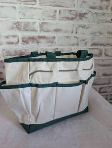 lot 6515 image: Canvas Tool Bag with Wood Bottom Insert