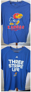 lot 7021 image: 2 ct Kansas Jayhawks T-Shirts Collection - Size Large