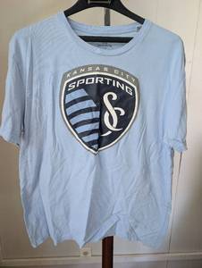 lot 7028 image: Adidas Kansas City Sporting MLS Soccer T-Shirt - Size Large