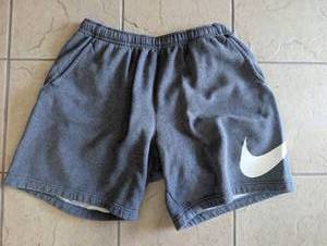 lot 7030 image: Nike Gray Cotton Fleece Shorts - Size XL
