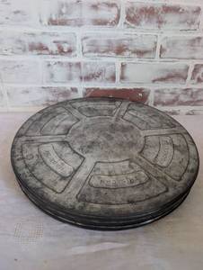 lot 9401 image: Silver Metal Movie Film Reel Canister