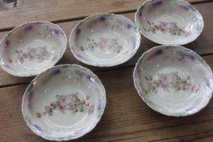 lot 4510 image: 5 Antique Bavaria Berry Bowls