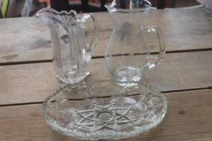 lot 4519 image: Princess House Pitcher, Cut Glass Relish Dish & More