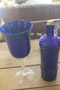 lot 4550 image: Cobalt Blue Bottle wcork and More