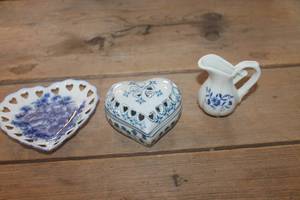 Vtg. Heart Trinket Box and More