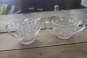 lot 4593 image: Vtg. Cut Glass Sugar Bowls