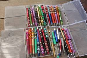 lot 4610 image: Crafted Beaded Ink Pens