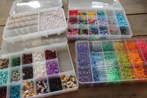 lot 4618 image: Misc. Craft Beads wOrganizers