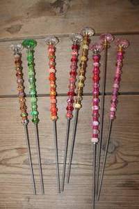 lot 4620 image: Beaded Garden Stakes