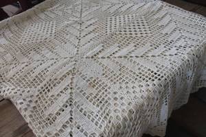 lot 4699 image: Crocheted Tablecloth 58 wide x 84 long