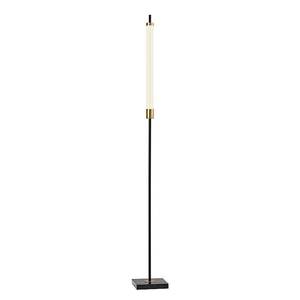 lot 9064 image: Adesso Home Piper Metal LED Floor Lamp in Black and Antique Brass - Retail $319