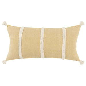 lot 9065 image: Rizzy Home Cotton Tassel Stripe Yellow 14 X26  Pillow Cover  - Retail $46