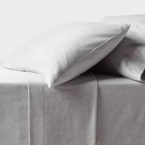 lot 9070 image: Queen Christmas Ultra Soft Flannel Sheet Set Eco Melange Gray - Threshold - Retail $55