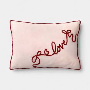 lot 9097 image: Valentines Day Lumbar Love Pillow - Threshold - Retail $25