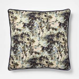 lot 9101 image: 24x24 Abstract Tree Printed Throw Pillow with Gusset Navy - Threshold designed with Studio McGee - Retail $36
