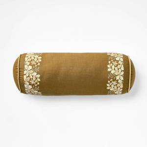 lot 9114 image: 7x18 Oak Leaf Printed Bolster with Piping Throw Pillow Olive - Threshold designed with Studio McGee - Retail $25