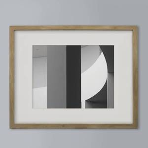 lot 9125 image: 16 x 20 Matted to 11 x 14 Thin Gallery Frame Natural - Threshold Modern Style, Beveled Acid-Free Mat - Retail $34