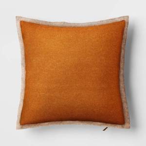 lot 9146 image: The Cozy Collection Cozy Faux Cashmere Knit Square Throw Pillow Camel - Threshold - Retail $30