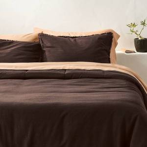 lot 9150 image: King Heavyweight Linen Blend Comforter and Sham Set Dark Fig - Casaluna - Retail $169