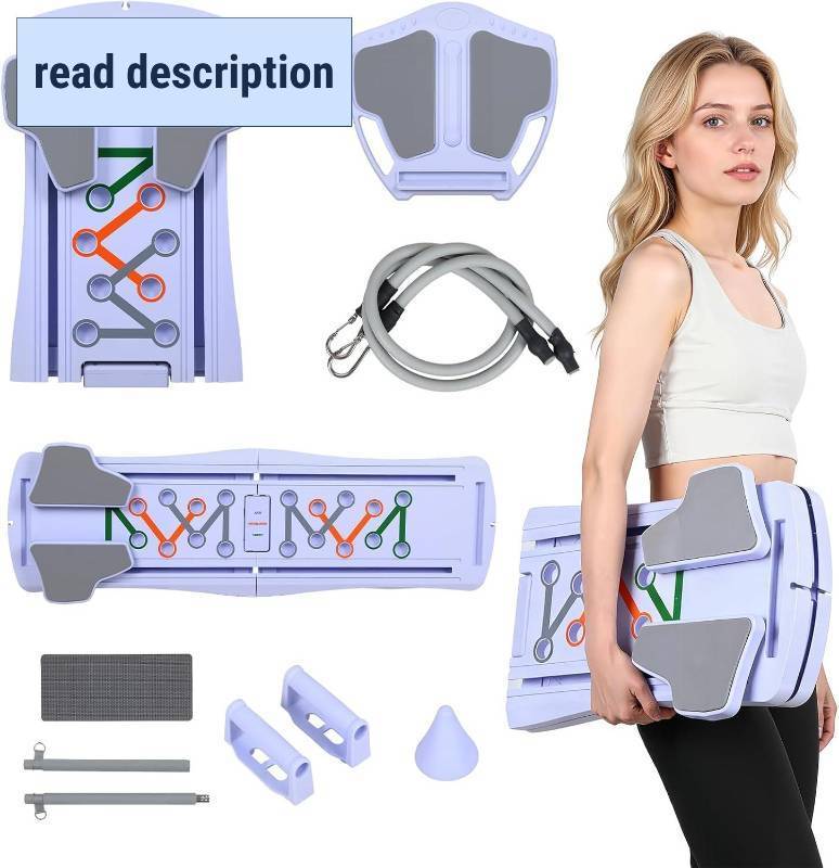 lot 351625 image: Foldable Pilates Board, Multifunctional Abdominal Board for Home Workout, Portable Core Trainer with Non-Slip Grip, 11 in 1 Pilates Equipment, Crunch, 15 Moves, Supports Up to 300lbs