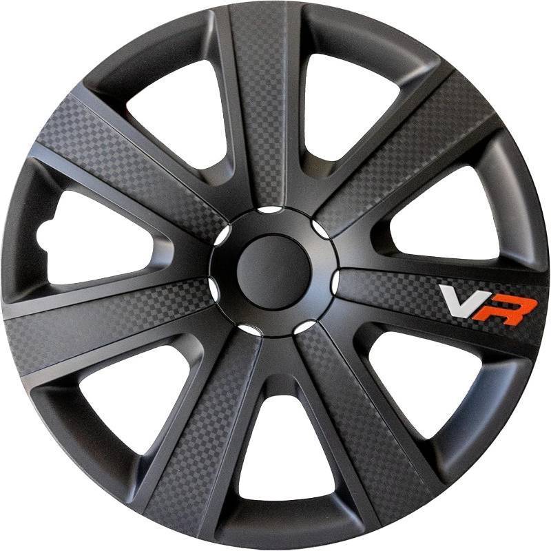 lot 351651 image: Alpena VR Carbon Vehicle Wheel Covers, Premium European-Made Rim Covers with 3-Step Retention System, Durable Hub Caps Fits Most Steel Wheels, Set of 4, 15 Inch, Black