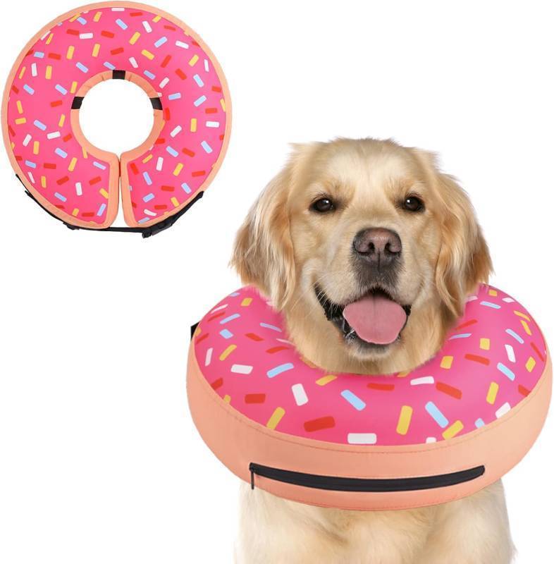 lot 221340 image: Supet Inflatable Dog Cone Collar Alternative After Surgery, Doggie Neck Donut Collar Recovery ECollar, Soft Dog Cone for Small Medium Large Dogs