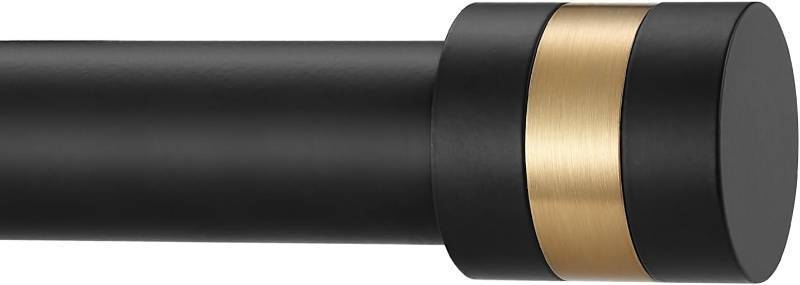 lot 361437 image: 1Inch Diameter Single Curtain Rods with Decorative Finials 36-72inch, Matte Black