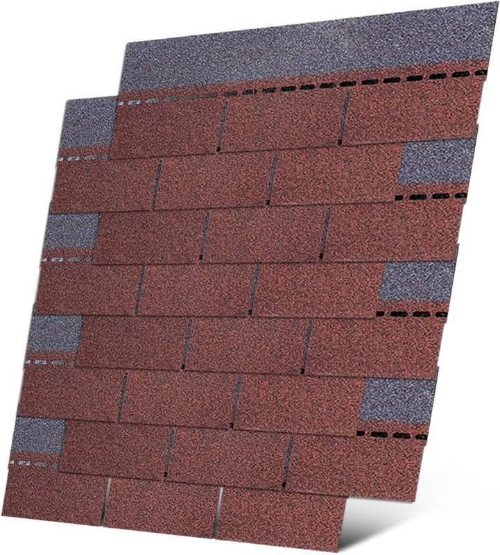 lot 461262 image: Roofing Shingles 3-Tab (Red) 8-Pack 39.4x13.1,Asphalt Shingles for House Shed Roof Tiles Repair Decor
