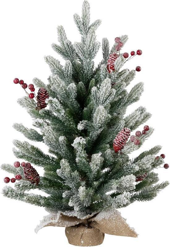 lot 371246 image: Real Touch  Potted Flocked Mini Fir Pine Artificial Christmas Tree - 25 - Unlit