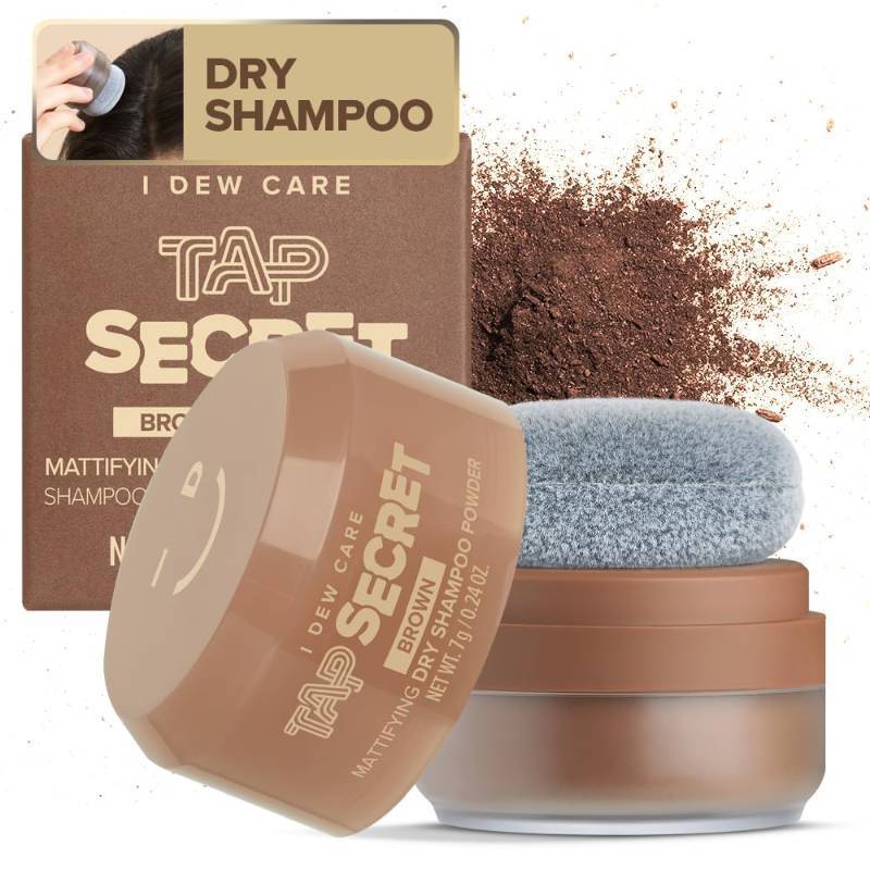 lot 421416 image: I DEW CARE Biotin Clarifying Dry Shampoo - Tap Secret Brown  Strengthening & Volumizing, Powder Type, Refillable, Travel size, Non-aerosol, Brunette, Korean Ginseng, Preppy Stuff, 0.26 Oz