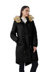 lot 3955 image: WenVen Womens Winter Warm Overcoat Hooded Sherpa Lined Parka Jacket Black XL - Retail $80