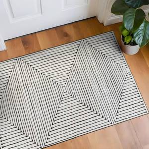 lot 3959 image: Rugshop Bohemian Stripes Washable Non Slip Area Rug 2 x 4 Ivory - Retail $36