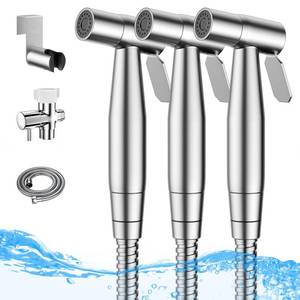 lot 32191 image: Arofa Handheld Bidet Sprayer for Toilet - 3 Pack Bidets Faucet for Existing Toilets Cloth Diaper Jet Sprayer, Stainless Steel Muslim Shower with Bidet Hose for Feminine Wash - Retail $90