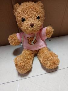 lot 32212 image: Brown Teddy Bear with Pink Hoodie - Retail $5