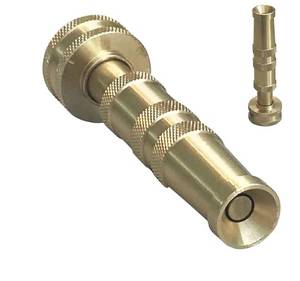 lot 32235 image: High Pressure Hose Nozzle Heavy Duty  Brass Water Hose Nozzles for Garden Hoses  Adjustable Function  Fits Standard Hoses, Garden Sprayer, Spray Nozzle, Power Washer Nozzle - Retail $17