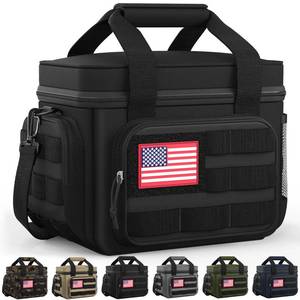 lot 41800 image: HOTOR Lunch Box for Men & Women - Insulated Lunch Bag with Multiple Pockets, Tactical Cooler Bag for Work, Hiking, Camping, Fishing, Travel, Black, 11.0 x 8.3 x 7.1 - Retail $30