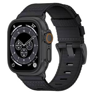 lot 41805 image: Nylon Watch Band for Apple Watch Ultra 321 Band 49mm 46mm 45mm 44mm 42mm(Series 1 2 3), Adjustable Breathable iWatch Straps for Apple Watch Ultra Bands for Men 11109876SE54321 - Retail $20