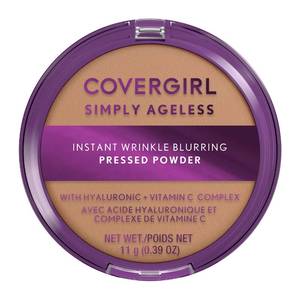 lot 41808 image: Covergirl Simply Ageless Instant Wrinkle Blurring Pressed Powder, Natural Beige, 0.39 Oz. - Retail $13