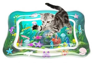 lot 41815 image: PANRIO Interactive Cat Toy for Indoor Cats, Upgraded Cat Water Mat with Fish - 0.7mm Thickened Water Sensory Play Pad, Enrichment Stimulating Hunting Exercise Toy for Bored Adult Cats & Kittens - Retail $18