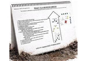 lot 41818 image: RI 20 Boards Laminated Battle Book by Army Flashcards  Every Tactical Board from Ranger School in a Spiral Bound Notebook  Made in USA - Retail $30
