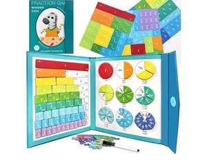 lot 41823 image: Magnetic Fraction Educational Puzzle Fraction Tiles and Circles, Equip Magnetic Score Disk Demonstrator,Math Manipulatives Enhance Early Primary School Students Mathematical Skills - Retail $13