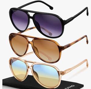 lot 41827 image: livho Trendy Polarized Aviator Sunglasses Women Men, Retro Sun Glasses for Women Men 2025, Oversized UV Protection Shades - Retail $22