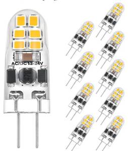 lot 41829 image: VALUCKY G4 LED Bulb, ACDC 12-24V Dimmable G4 Light Bulbs, 120LM Warm White 3000K, 1.2W Replaces 12-15W Halogen Bulb, Flicker Free, Energy Saving Mini LED Bulbs for Home Lighting, 10 Pack - Retail $14