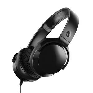 lot 41849 image: Skullcandy Riff On-Ear Wired Headphones, Convenient for Travel with 3.5mm AUX Plug, Built-in Microphone, Foldable Lightweight Comfortable Design, Durable Headband, Reliable Simplicity - Black - Retail $22