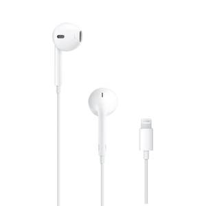 lot 41853 image: Apple EarPods Headphones with Lightning Connector, Wired Ear Buds for iPhone with Built-in Remote to Control Music, Phone Calls, and Volume - Retail $16