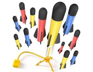 lot 43894 image: Play22 Toy Rocket Launcher for Kids Shoots Up to 100 Feet - Play Launch Rocket Includes 6 Foam Rockets, 3 Colors - Best Birthday Gift for Boys and Girls Fun Outdoor Toys for Kids Age 3 Years - Retail $20