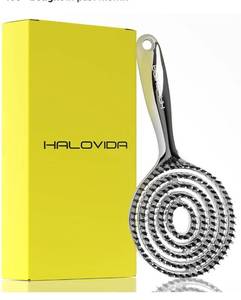 lot 43897 image: HALOVIDA Hair Brush for Women with Double layer Boar Bristle & Nylon Detangler with Elastic Air Cushion Anti Static Scalp Massage Brush for Smooth Frizz Free Hair (1 Pack) - Retail $19