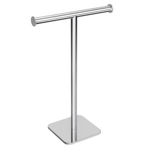 lot 43920 image: RUACQ Hand Towel Stand, 16 T-Shape Hand Towel Holder Stand for Bathroom, Kitchen and Countertop Towel Holder 304 Stainless Steel Hand Towel Rack with Weighted Base (Chrome) - Retail $28