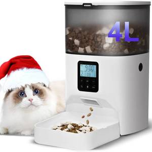 lot 48759 image: ANDOLL HOME Automatic Cat Feeder, 4L Cat Food Dispenser with 10s Voice Recorder, Pet Feeder up to 8 Meals per Day, Timed Dog Feeder with Dry Food Sealed Ring - Retail $30