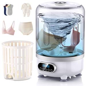 lot 48760 image: Portable Washing Machine and dryer Underwear Washer,Upgraded Portable Mini Washing Machine,Rechargeable Cordless portable washer, Laundry Cup for Bra, Underwear, Socks (3Lwhite) - Retail $18